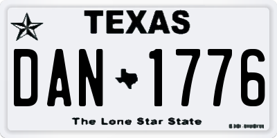 TX license plate DAN1776