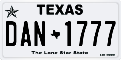 TX license plate DAN1777