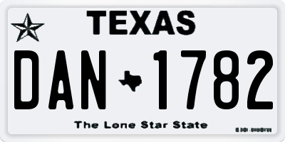 TX license plate DAN1782