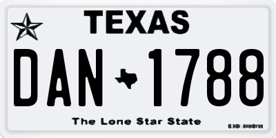 TX license plate DAN1788
