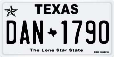 TX license plate DAN1790
