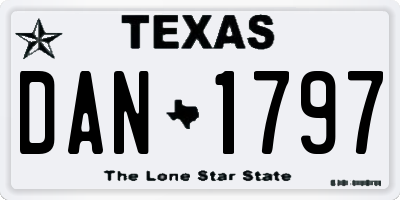 TX license plate DAN1797
