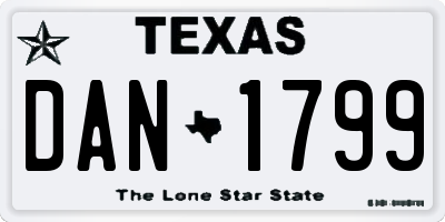 TX license plate DAN1799