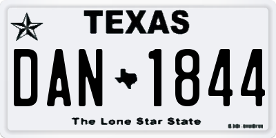 TX license plate DAN1844