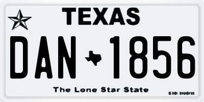 TX license plate DAN1856