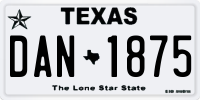 TX license plate DAN1875