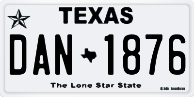 TX license plate DAN1876