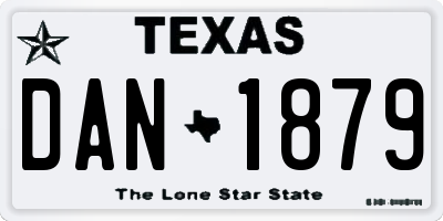 TX license plate DAN1879