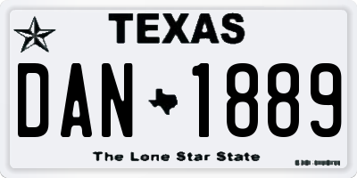 TX license plate DAN1889