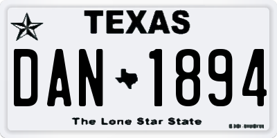 TX license plate DAN1894
