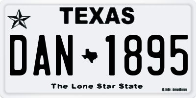 TX license plate DAN1895