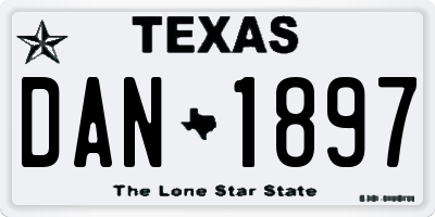 TX license plate DAN1897
