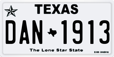 TX license plate DAN1913