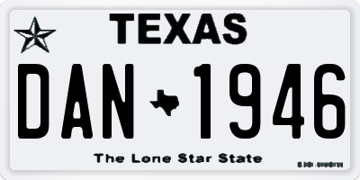 TX license plate DAN1946