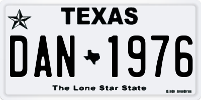 TX license plate DAN1976