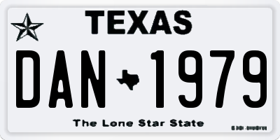 TX license plate DAN1979