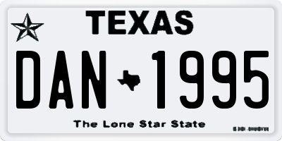 TX license plate DAN1995