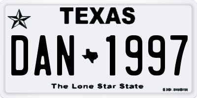 TX license plate DAN1997