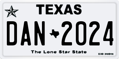 TX license plate DAN2024