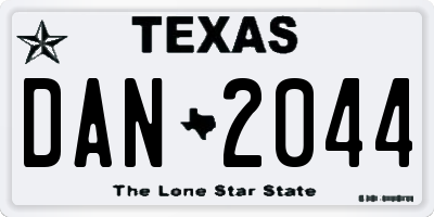 TX license plate DAN2044