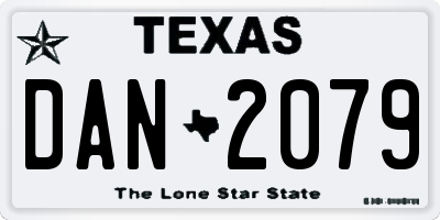TX license plate DAN2079