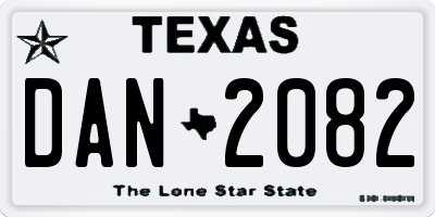 TX license plate DAN2082