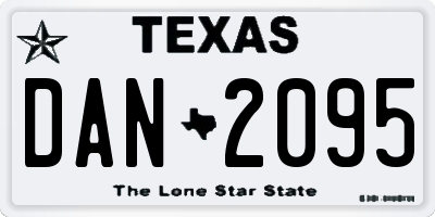 TX license plate DAN2095