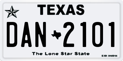 TX license plate DAN2101