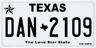 TX license plate DAN2109