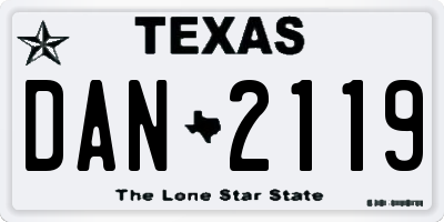 TX license plate DAN2119