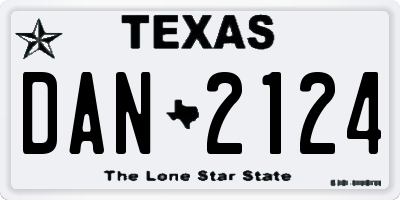 TX license plate DAN2124
