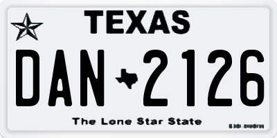 TX license plate DAN2126