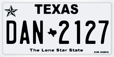 TX license plate DAN2127