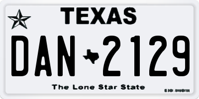 TX license plate DAN2129