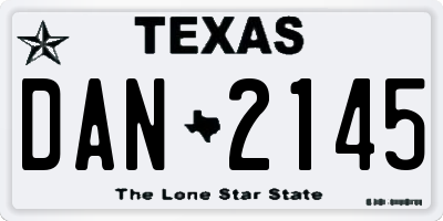 TX license plate DAN2145