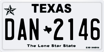 TX license plate DAN2146
