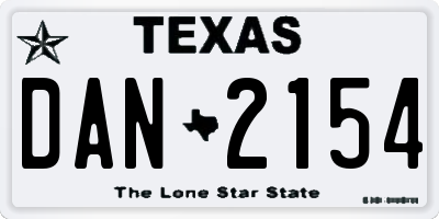 TX license plate DAN2154