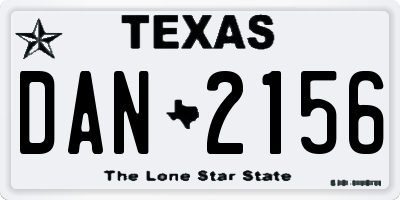 TX license plate DAN2156