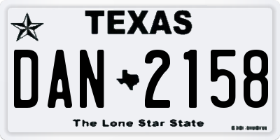 TX license plate DAN2158