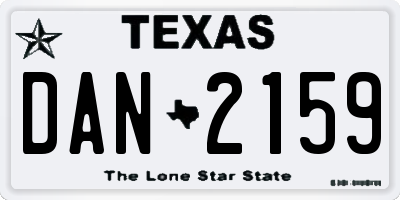 TX license plate DAN2159