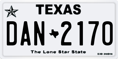 TX license plate DAN2170