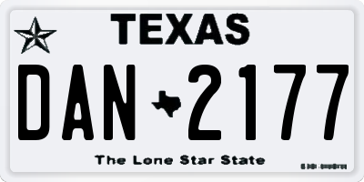 TX license plate DAN2177