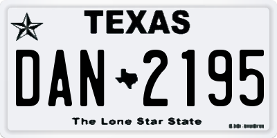 TX license plate DAN2195