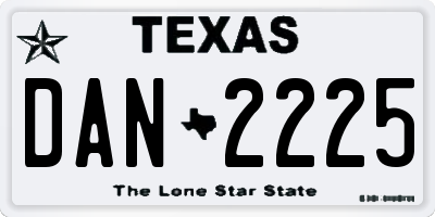 TX license plate DAN2225