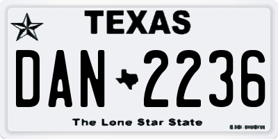 TX license plate DAN2236
