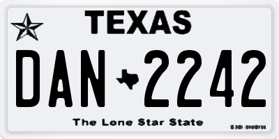 TX license plate DAN2242
