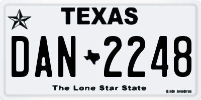 TX license plate DAN2248