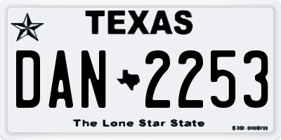 TX license plate DAN2253