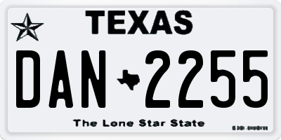 TX license plate DAN2255