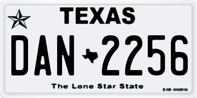 TX license plate DAN2256